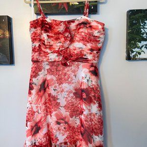 White House Black Market Pink Floral Cocktail Dress